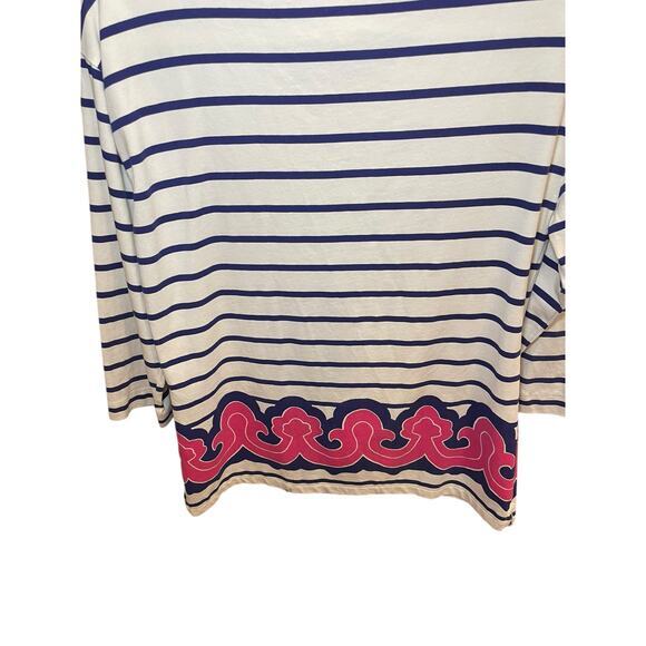 Vineyard Vines Women XS Tunic Blouse Fisherman Core Nautical Preppy Pink & Navy - Picture 8 of 13